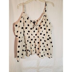 Women's Torrid Black And White Polka Dot Sleeveless Top Size 4